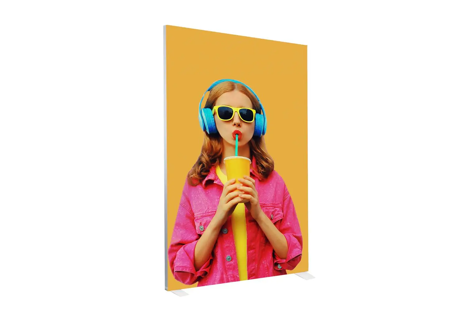 printed fabric display on white